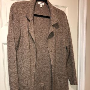 Knee length sweater blazer